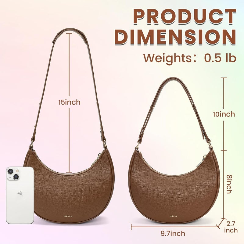 Keyli Shoulder Bag for Women Stylish Casual Clutch Purses for Women 3 Ways Adjust Strap Hobo Handbags with Zip Closure - Image 2
